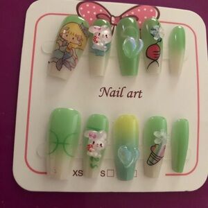 Cute Green Nail Art Set